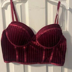 Elegant Velvet Burgundy Bralette